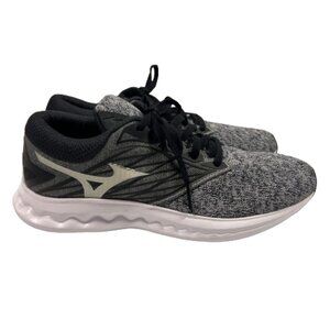 Mizuno Gray Black Knit Athletic Running Shoes